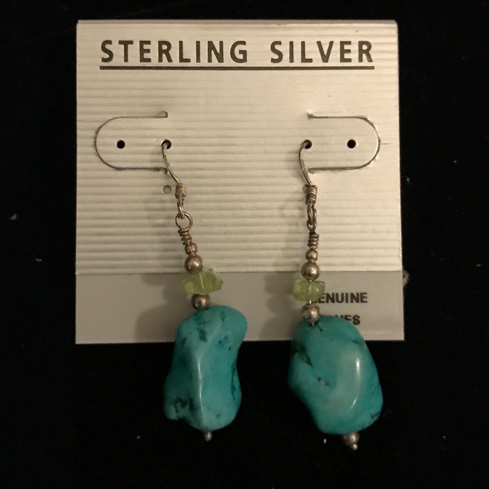 Sterling silver and turquoise earrings.